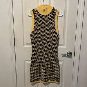 NEW Zara Brown and Yellow Patterned Dress